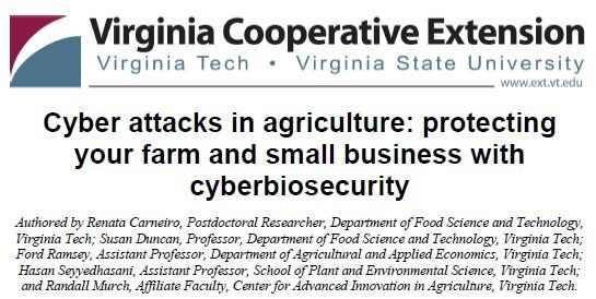 Cyber attacks in agriculture publication article